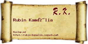 Rubin Kamélia névjegykártya